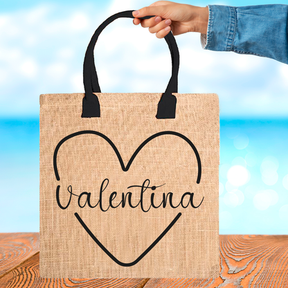 Name heart - Borsa Mare personalizzata con nome