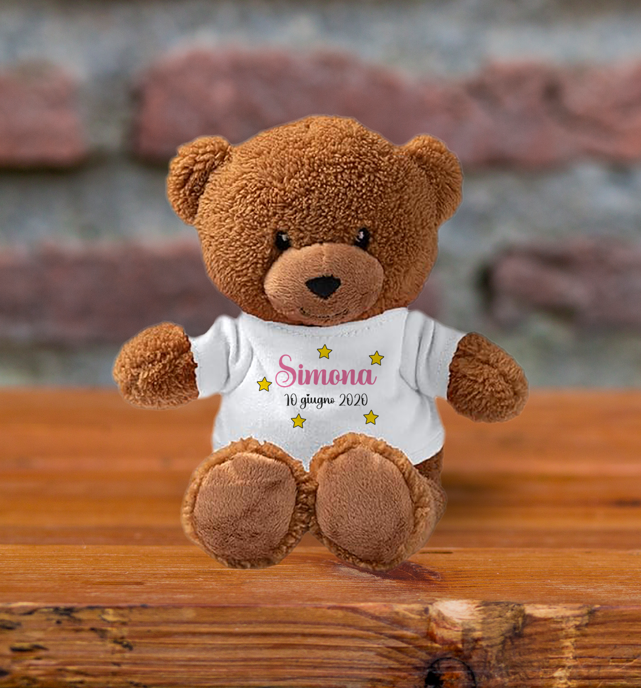 Girl Stars - Teddy - Orsacchiotto di Peluche con Maglietta Personalizzata