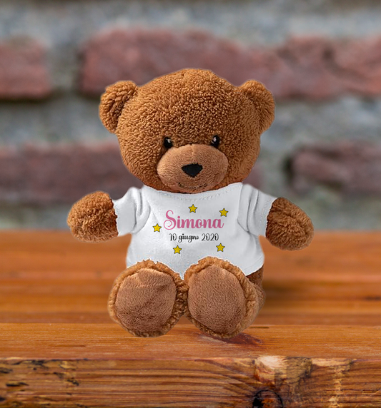 Girl Stars - Teddy - Orsacchiotto di Peluche con Maglietta Personalizzata