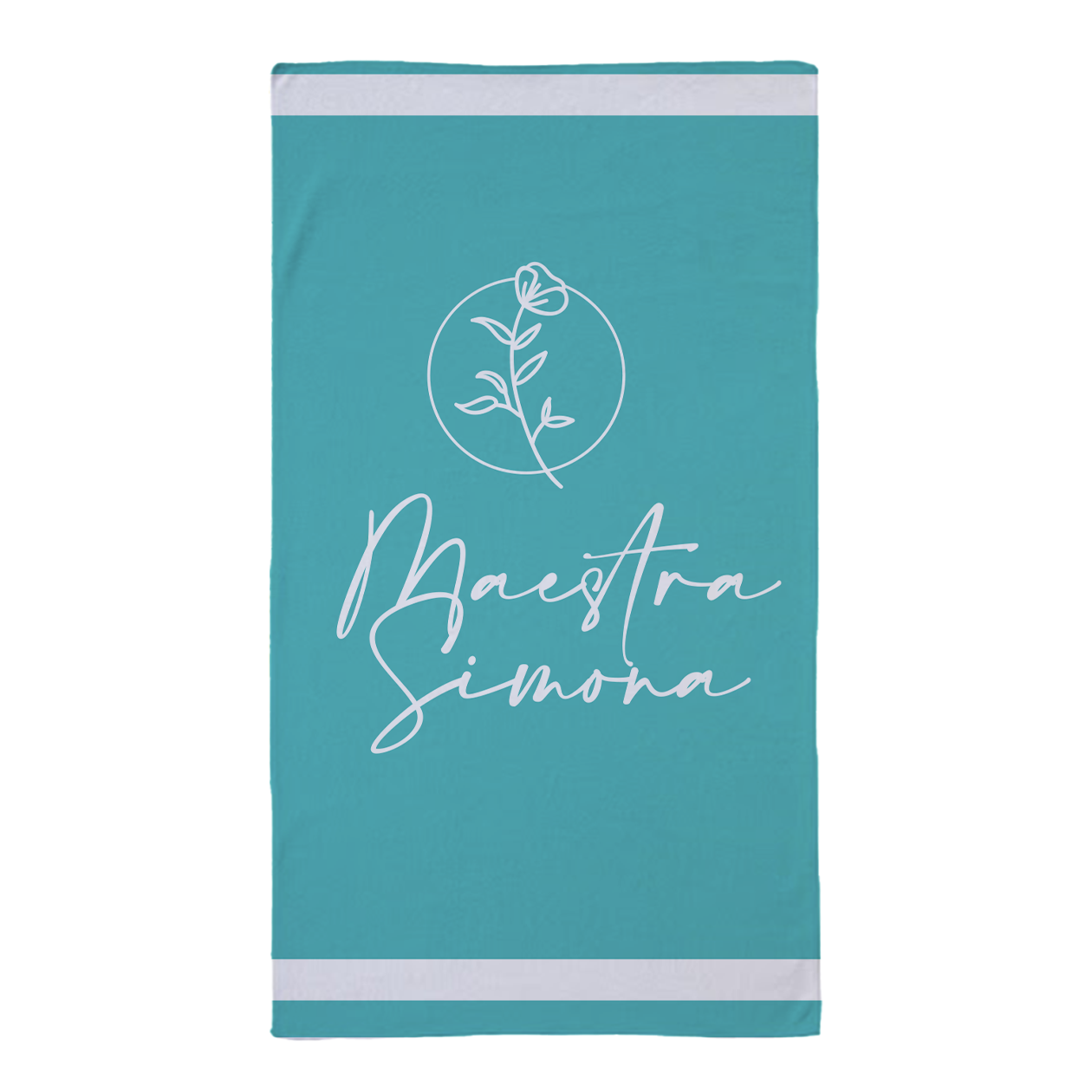 Maestra flower ocean - Telo Mare - personalizzato con nome