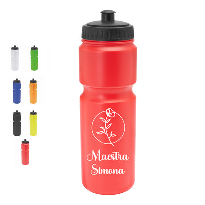 Flower Circle Maestra Name - Borraccia in PE 840ml. - personalizzata con nome