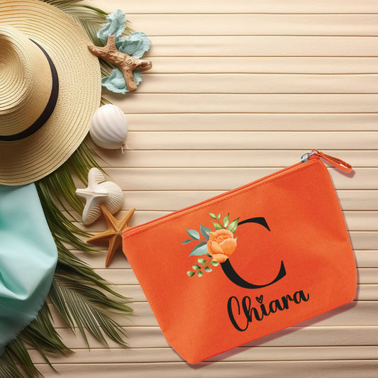 Orange Flower - Pochette personalizzata con nome