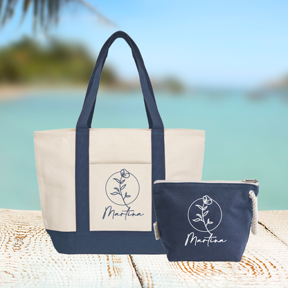 Circle name - borsa mare & Pochette - Combo - personalizzata con nome