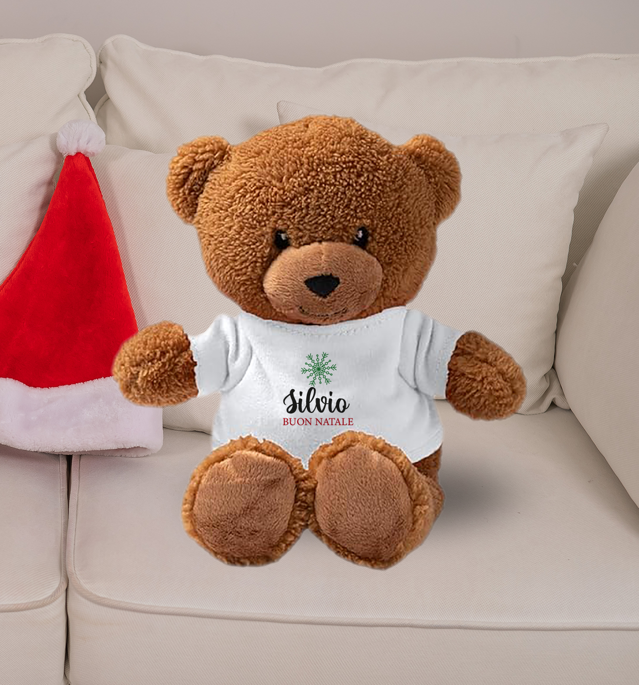 Ice Christmas - Teddy - Orsacchiotto di Peluche con Maglietta Personalizzata