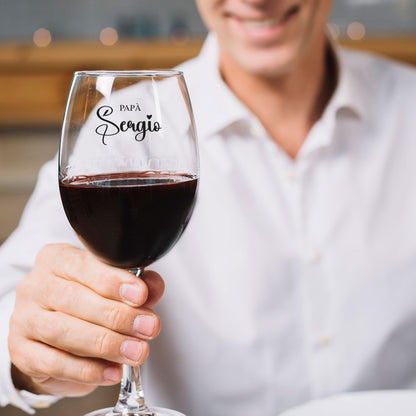 Papà name - Calice Bicchiere da Vino - personalizzato con nome