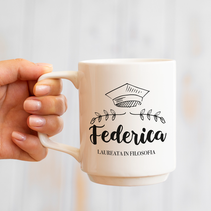 Laureata in... - Tazza mug - personalizzata