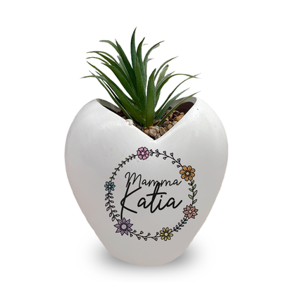Mamma flowers circle - Piantina con vaso - personalizzata con nome