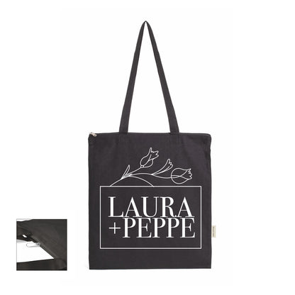 Names flowers - Shopper In Cotone con chiusura zip - personalizzata con nomi