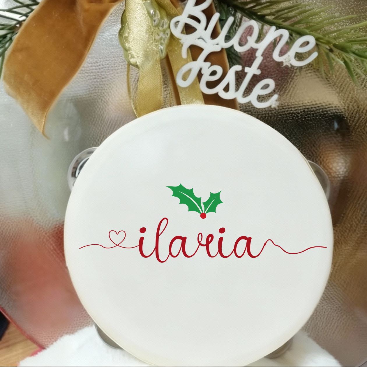 Christmas Name - Set da 10 Tamburelli - personalizzati