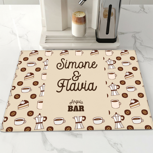 Angolo bar - Tappetino per Macchina del caffè con Retro in Gomma Tappeto 30x40cm - personalizzato