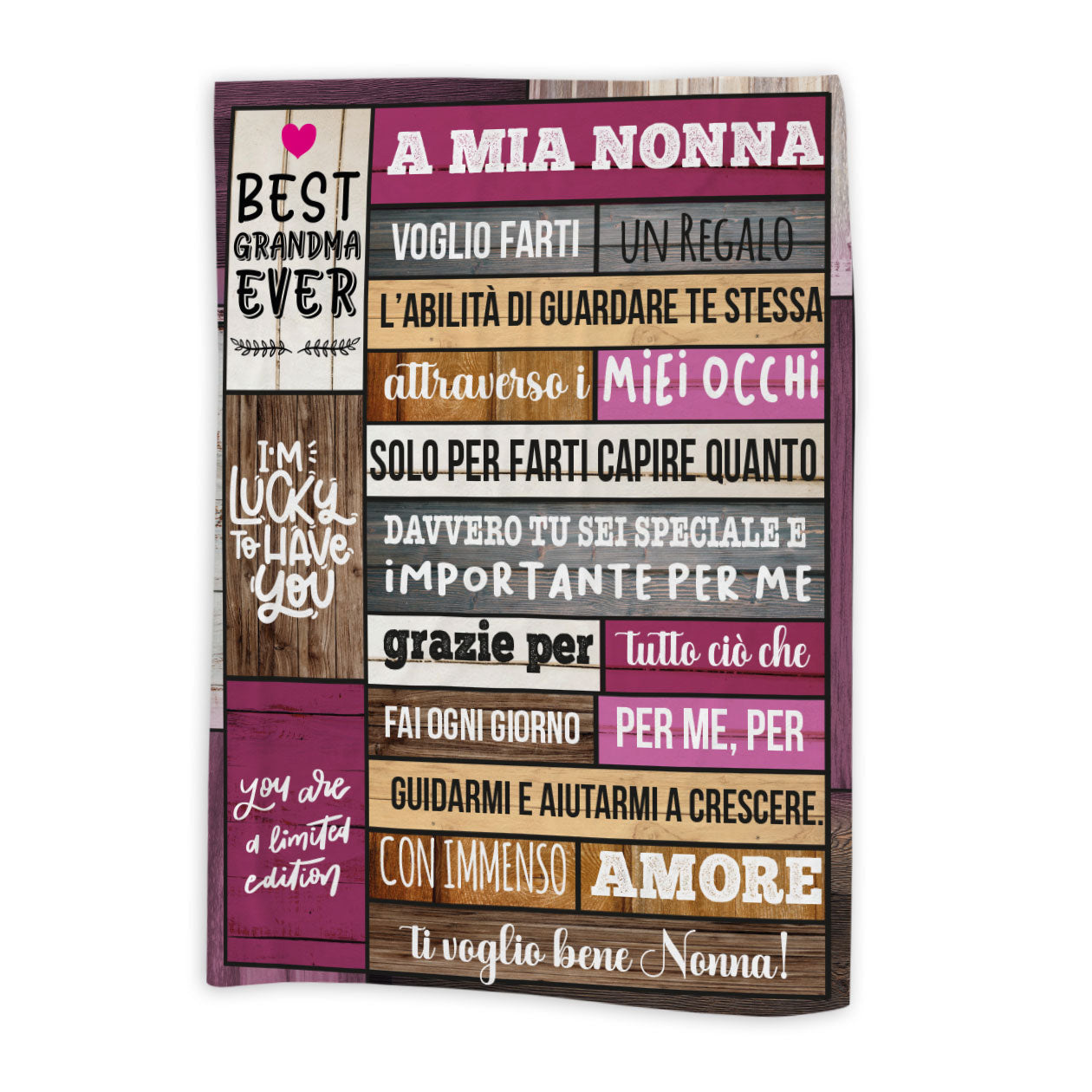 A mia nonna - coperta Natalizia Idea Regalo Natale Personalizzato