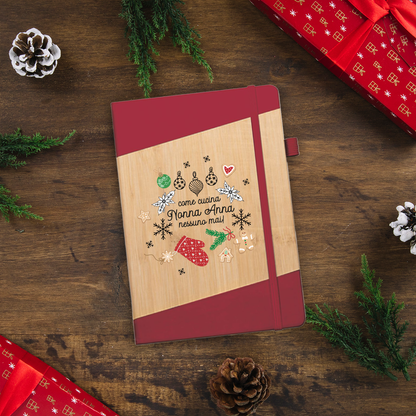 Come cucina nonna nessuna mai - Block Notes in PU a righe - personalizzato con nome