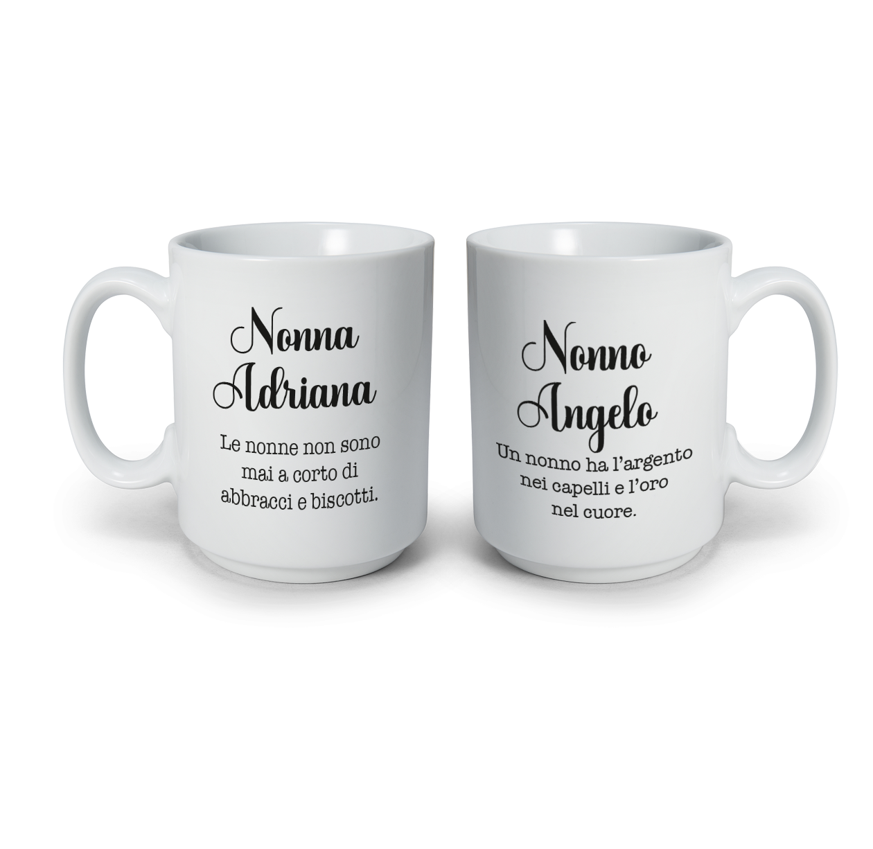 Vi voglio bene nonni - Coppia tazze Mug - personalizzata con nomi