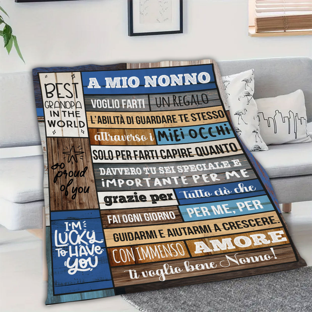 A mio nonno - coperta Natalizia Idea Regalo Natale Personalizzato