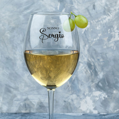 Nonno name - Calice Bicchiere da Vino - personalizzato con nome