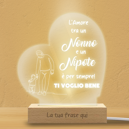 La miglior nonna del mondo - Lampada - Plexiglass personalizzata frase