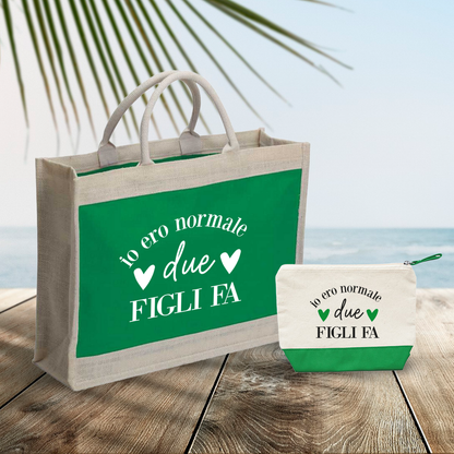Io ero normale 2 figli fa - Combo: Borsa mare + Pochette