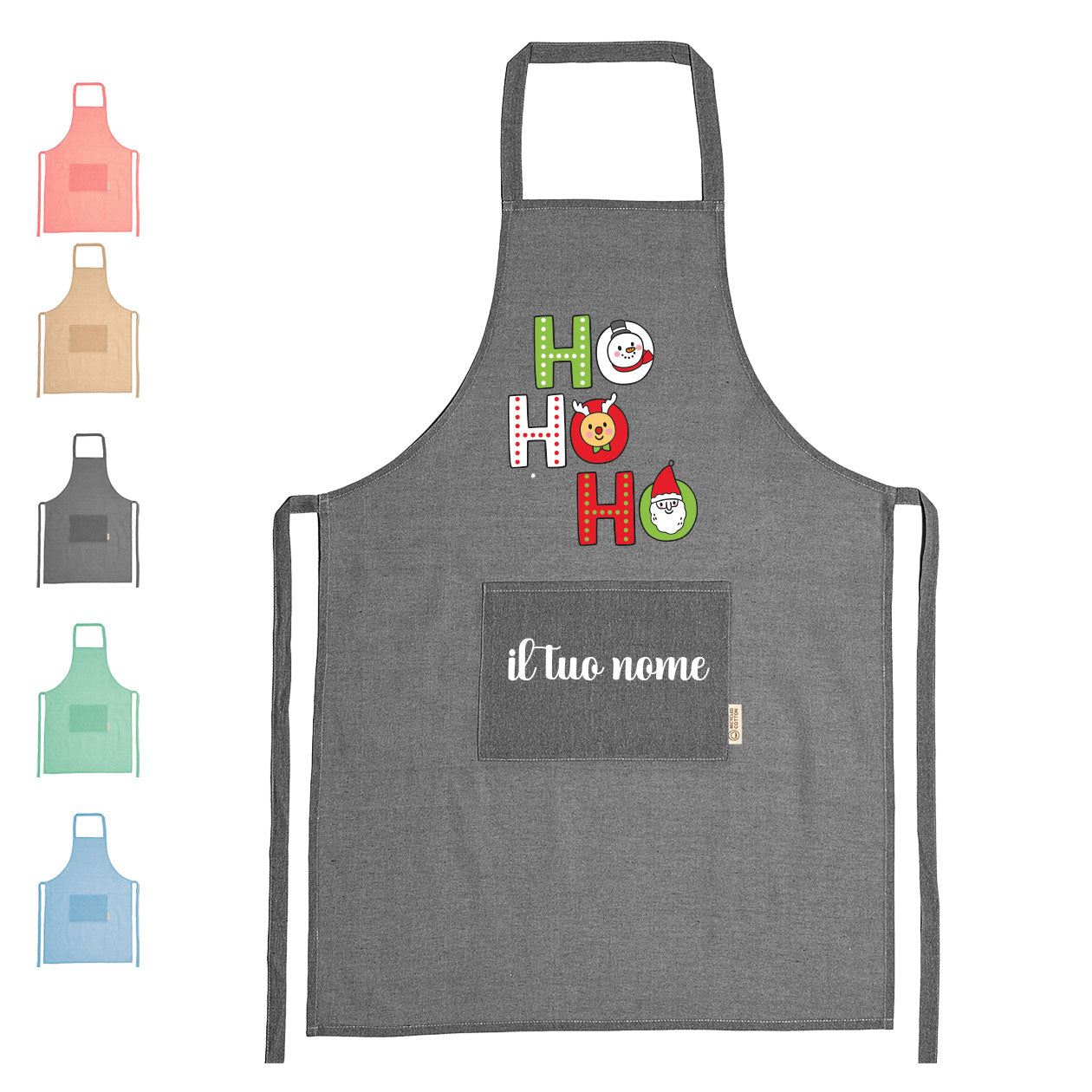 Ho Ho Ho - Grembiule da Cucina Natalizio - personalizzato con nome