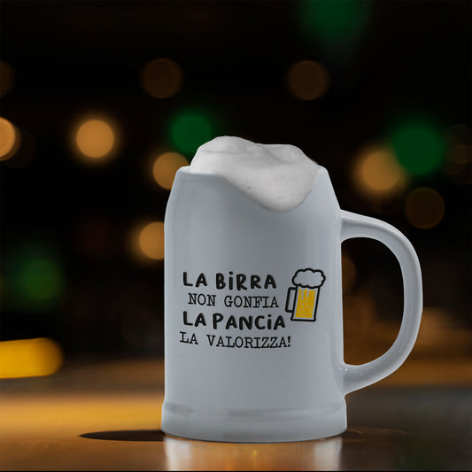 La birra non gonfia la pancia la valorizza  - Caraffa in ceramica
