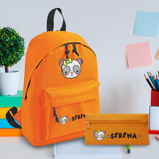 Girl Panda - Zaino + Portapenne - personalizzati con nome