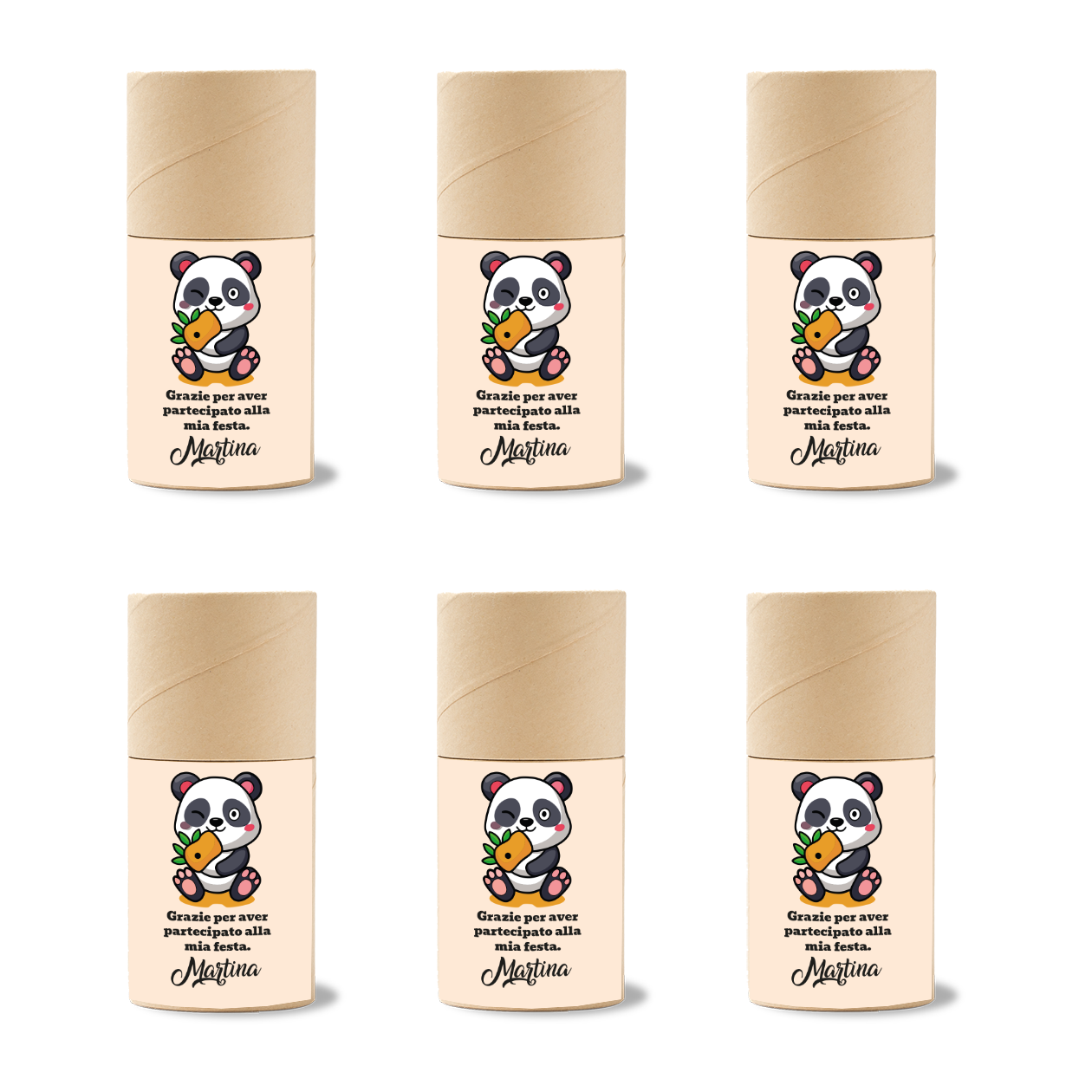 La mia festa - Set 6 pezzi Da Disegno In Legno personalizzati con nomi