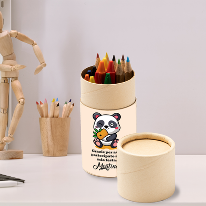 La mia festa - Set 6 pezzi Da Disegno In Legno personalizzati con nomi