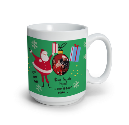 Buon Natale papà - Tazza mug - idea regalo Natale - personalizzata con foto