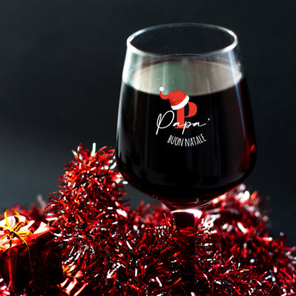 Buon Natale - Calice Bicchiere da Vino - personalizzato con nome