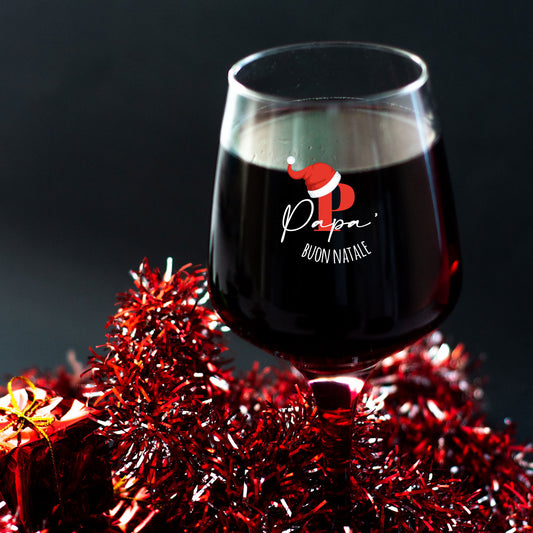 Buon Natale - Calice Bicchiere da Vino - personalizzato con nome