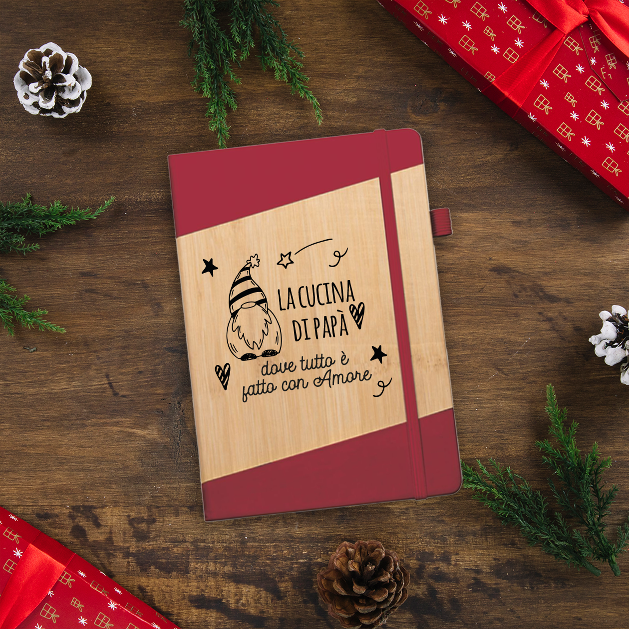 La cucina di Papà - Block Notes in PU a righe