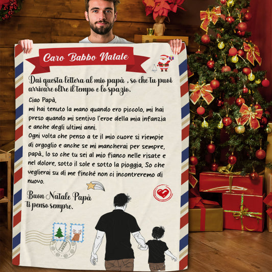 Buon Natale Papà - coperta Natalizia Idea Regalo Natale Personalizzato