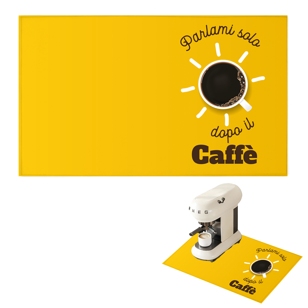 Parlami solo dopo il caffè - Tappetino per Macchina del caffè con Retro in Gomma Tappeto 30x40cm