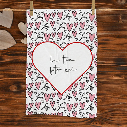 Love - plaid in pile - personalizzato con foto