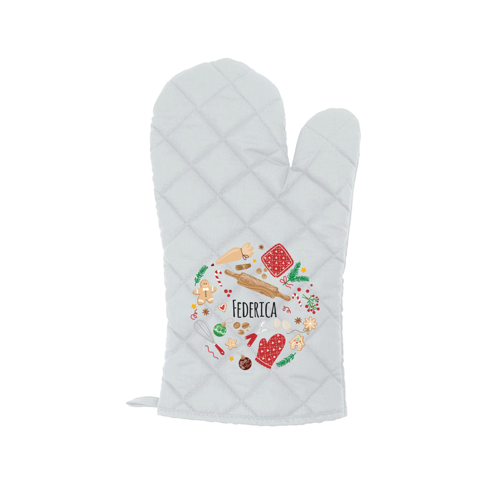 Christmas Style - Guanto da cucina - personalizzato con nome