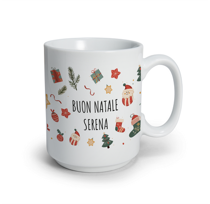 Buon Natale - Tazza mug - idea regalo Natale - personalizzata con nome