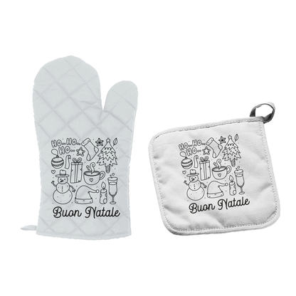 Ho Ho Ho Buon Natale - Set da Cucina Guanto e Presina