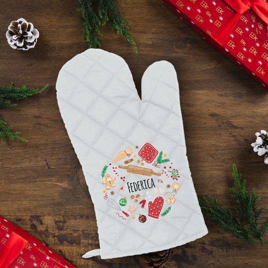 Christmas Style - Guanto da cucina - personalizzato con nome