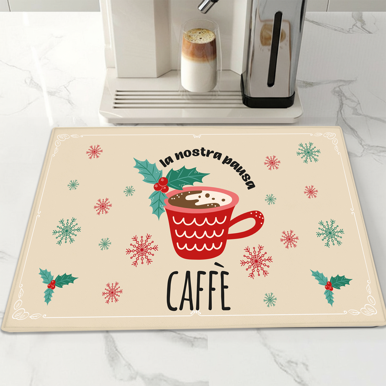 La nostra pausa caffè - Tappetino per Macchina del caffè con Retro in Gomma Tappeto 30x40cm