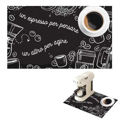 Un espresso per pensare un altro per agire - Tappetino per Macchina del caffè con Retro in Gomma Tappeto 30x40cm