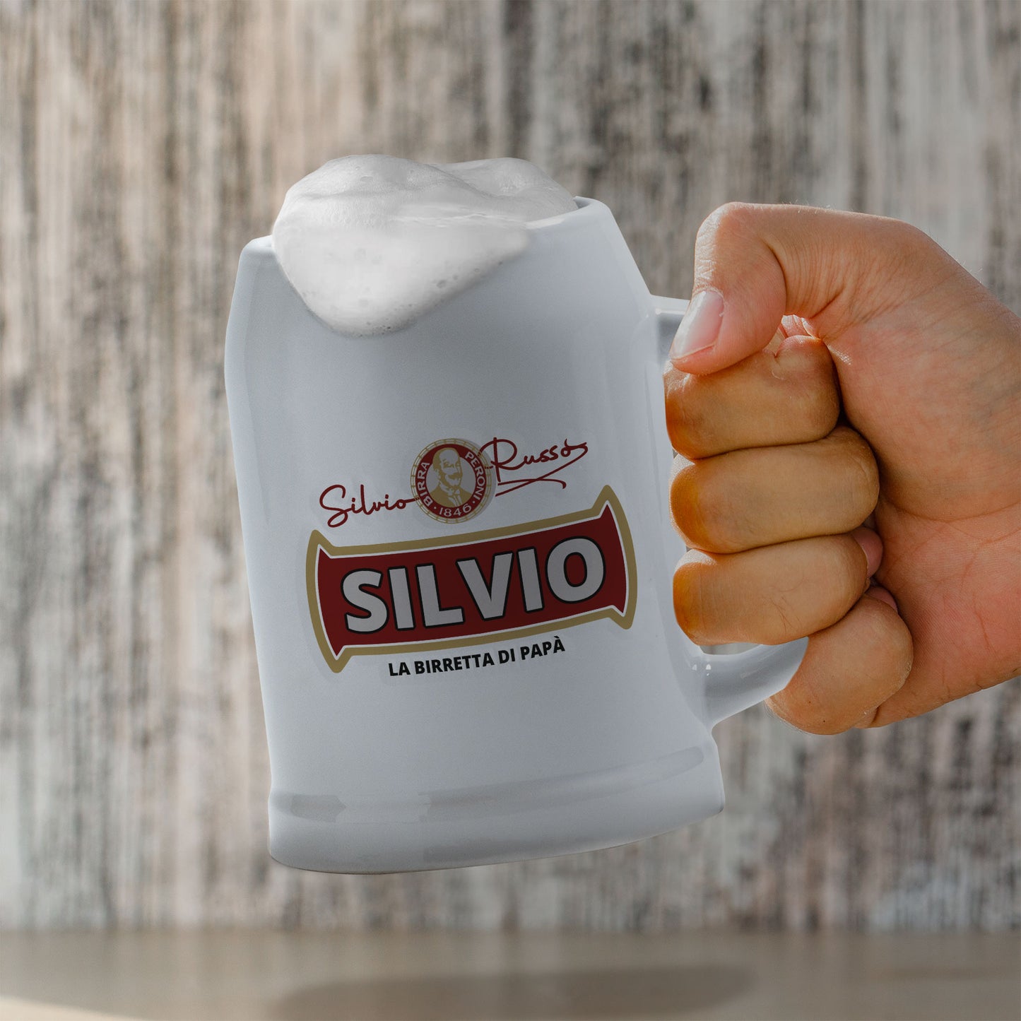 La birretta di papà - Caraffa in ceramica - personalizzata con nome