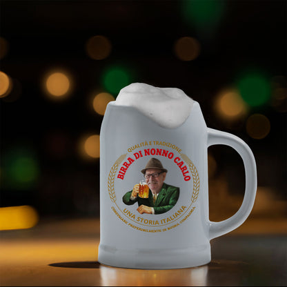 Birra di nonno - Caraffa in ceramica - personalizzata con foto e nome