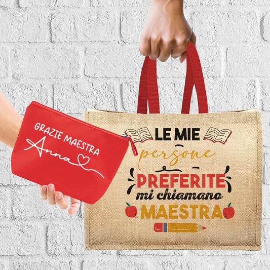 Le mie persone preferite mi chiamano maestra - Borsa mare & Pochette - Combo