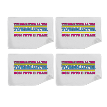 Tavagliette personalizzate - Set di 4 Tovagliette in tessuto lavabile - personalizzata con foto e frasi