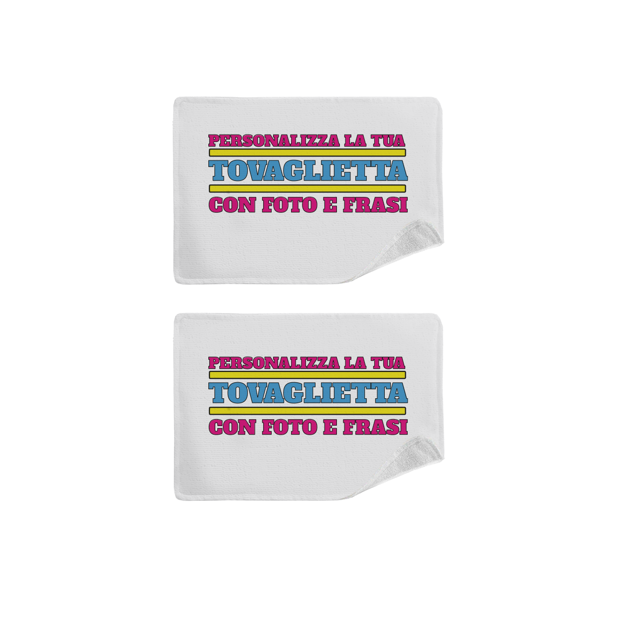 Tavagliette personalizzate - Set di 2 Tovagliette in tessuto lavabile - personalizzata con foto e frasi
