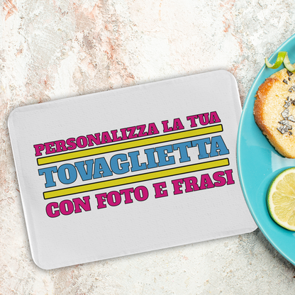 Tavagliette personalizzate - Set di 2 Tovagliette in tessuto lavabile - personalizzata con foto e frasi