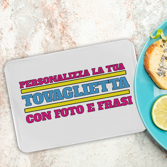 Tavagliette personalizzate - Set di 2 Tovagliette in tessuto lavabile - personalizzata con foto e frasi