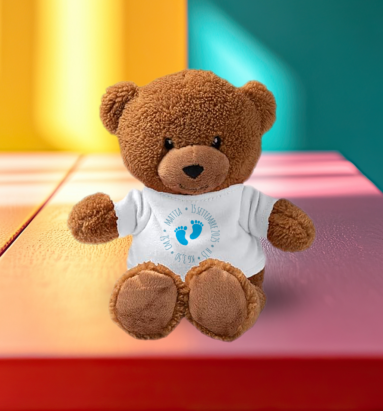 Blue little feet - Teddy - Orsacchiotto di Peluche con Maglietta Personalizzata