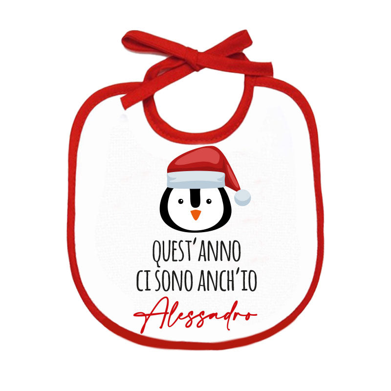 Quest'anno ci sono anch'io - Bavetto - personalizzato con nome