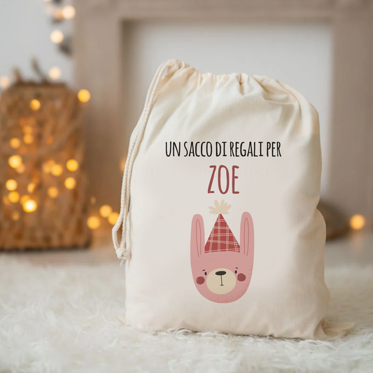 Un sacco di regali (girl) - Sacchetto personalizzato con nome