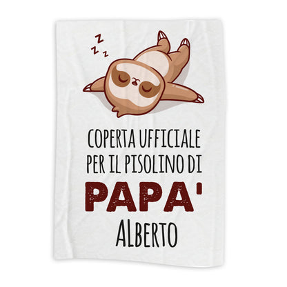 Il riposino di papà - coperta Idea Regalo Festa del Papà - personalizzata con nome